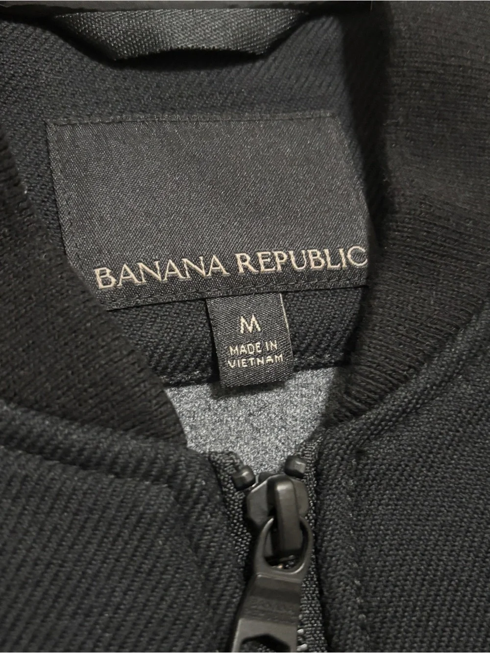 Banana Republic Men’s Size M Black Zip-Front Bomber Jacket